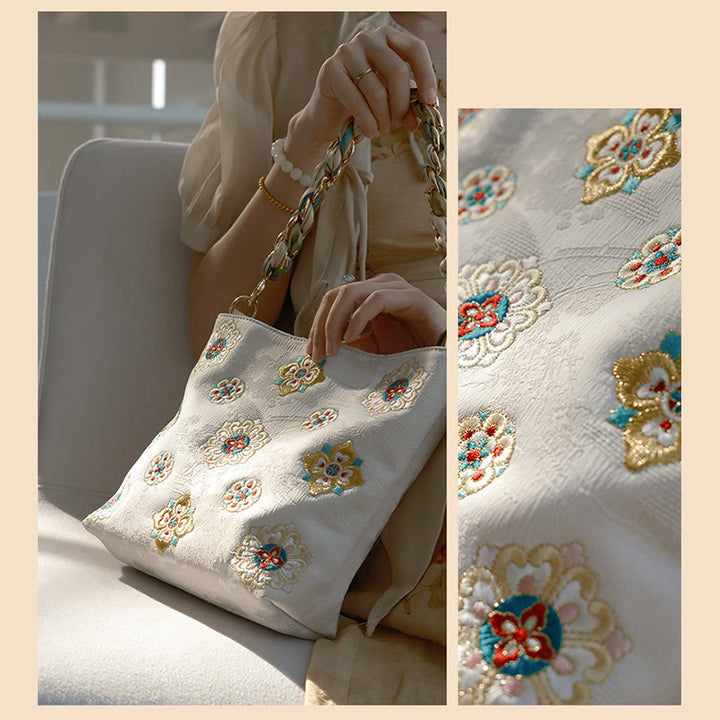 Buddha Stones Satin Su Embroidery Journey Shopping Shoulder Bag Handbag Crossbody Bag - image 23