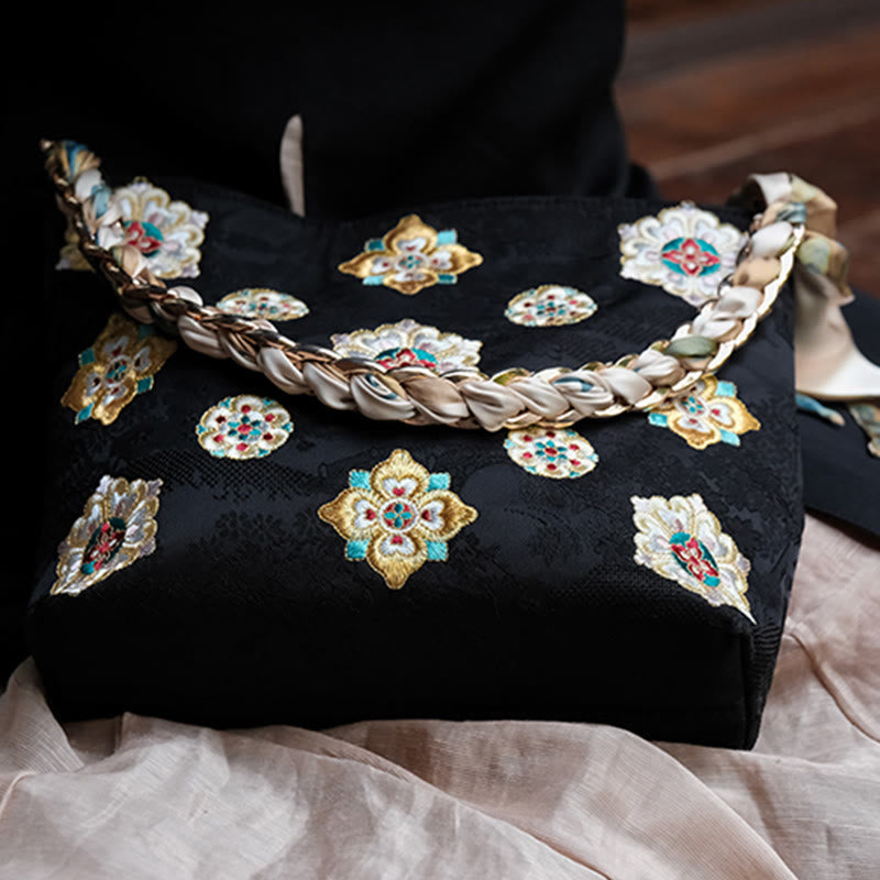 Buddha Stones Satin Su Embroidery Journey Shopping Shoulder Bag Handbag Crossbody Bag - image 16