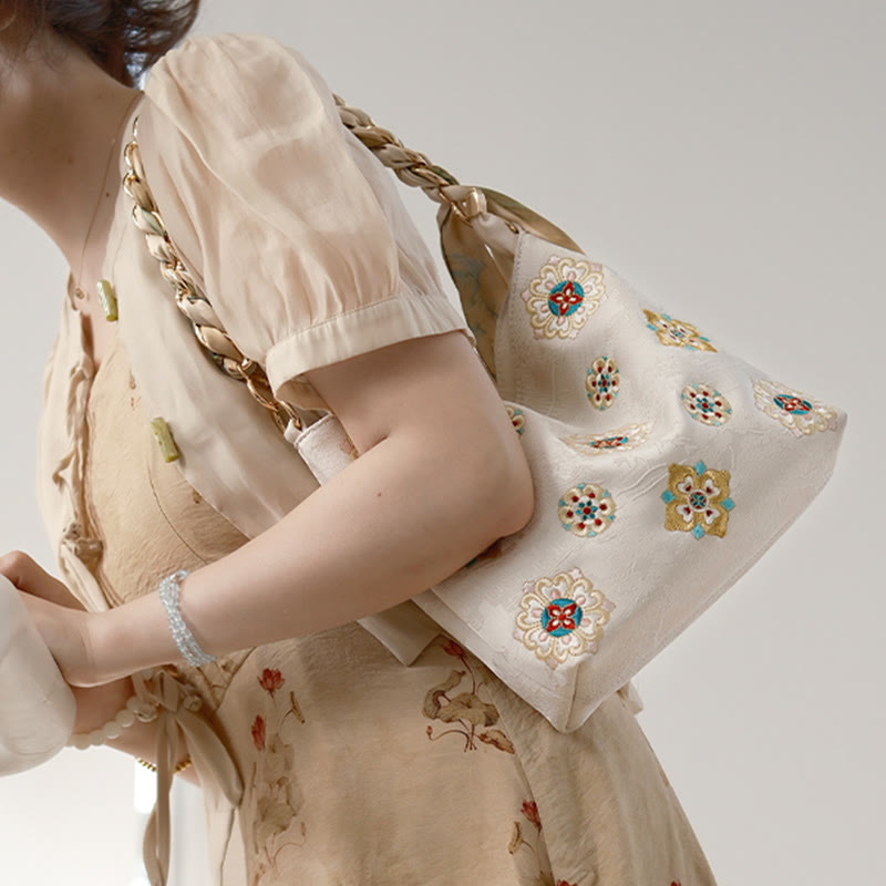 Buddha Stones Satin Su Embroidery Journey Shopping Shoulder Bag Handbag Crossbody Bag - image 24