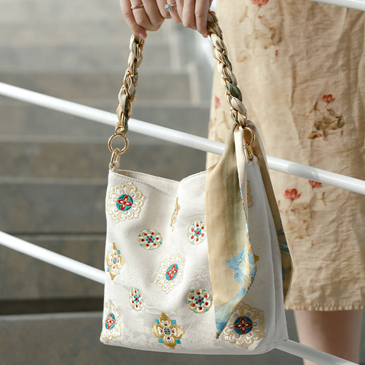 Buddha Stones Satin Su Embroidery Journey Shopping Shoulder Bag Handbag Crossbody Bag - image 21