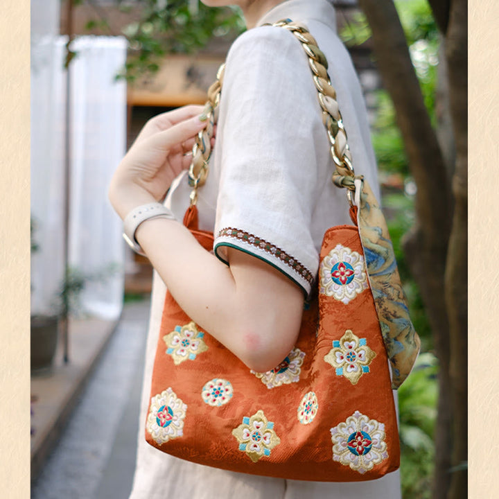 Buddha Stones Satin Su Embroidery Journey Shopping Shoulder Bag Handbag Crossbody Bag - image 10