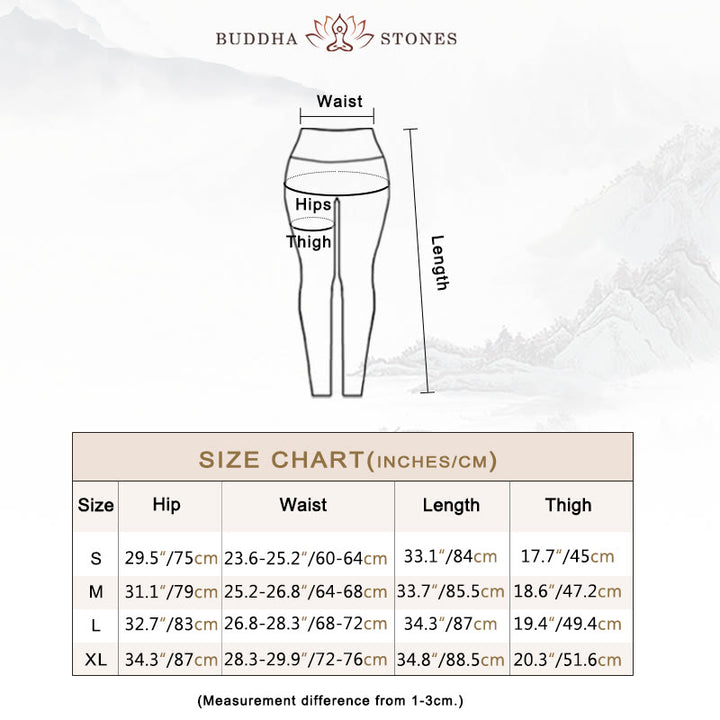 Buddha Stones Flowers Leaves Birds Print Pants Sports Fitness Yoga Leggings Women's Yoga Pants - image 6