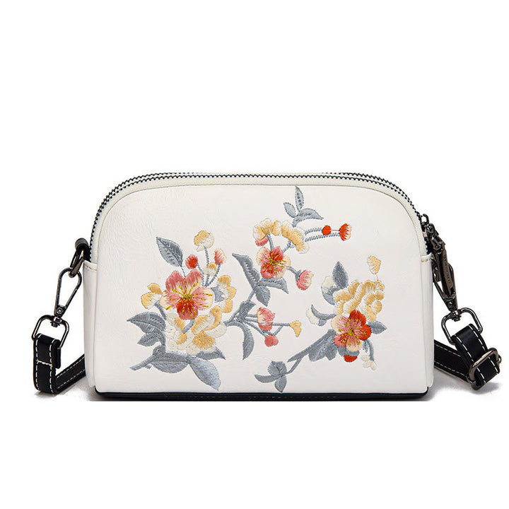 Buddha Stones Peony Pomegranate Flowers Su Embroidery Journey Shopping Purse Shoulder Bag Crossbody Bag - White (Pomegranate) 15*7*18cm - image 23
