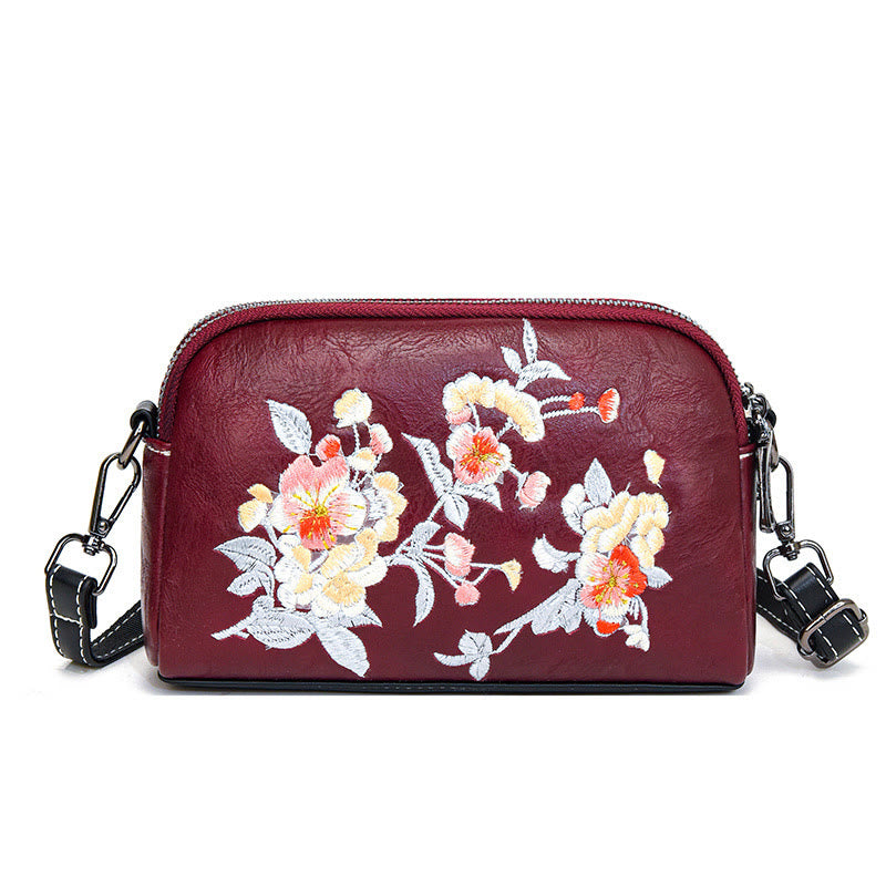 Buddha Stones Peony Pomegranate Flowers Su Embroidery Journey Shopping Purse Shoulder Bag Crossbody Bag - Red (Pomegranate) 15*7*18cm - image 27