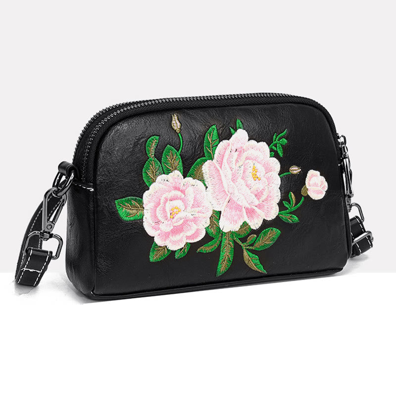 Buddha Stones Peony Pomegranate Flowers Su Embroidery Journey Shopping Purse Shoulder Bag Crossbody Bag - image 1