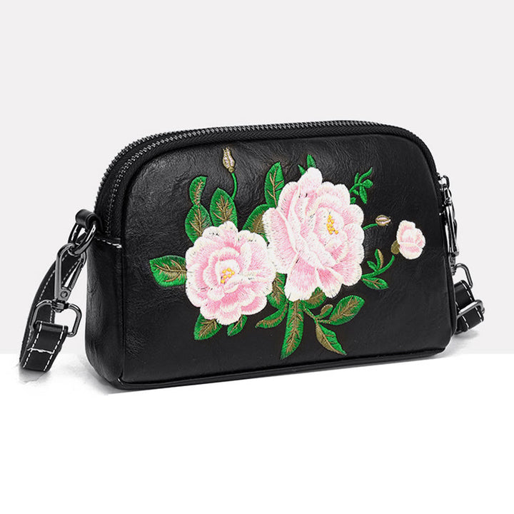 Buddha Stones Peony Pomegranate Flowers Su Embroidery Journey Shopping Purse Shoulder Bag Crossbody Bag - image 1
