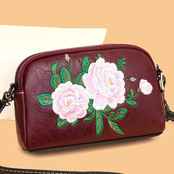 Buddha Stones Peony Pomegranate Flowers Su Embroidery Journey Shopping Purse Shoulder Bag Crossbody Bag - image 25