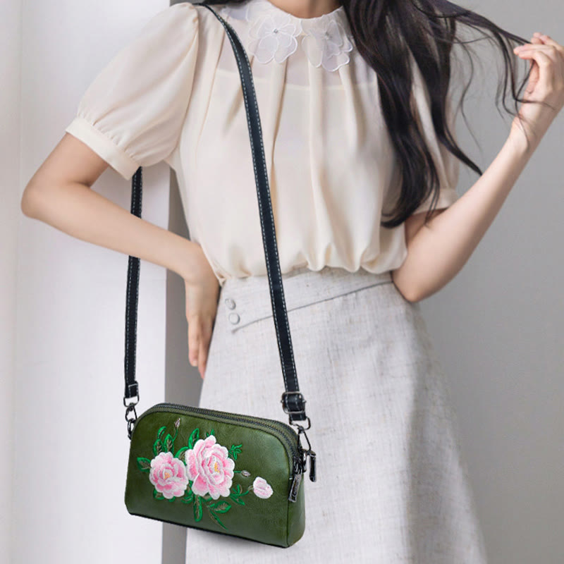 Buddha Stones Peony Pomegranate Flowers Su Embroidery Journey Shopping Purse Shoulder Bag Crossbody Bag - image 19