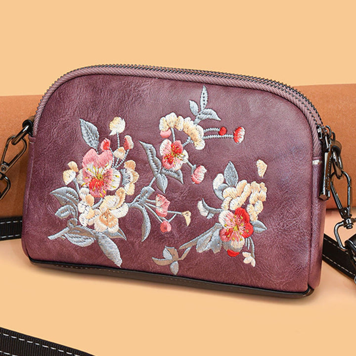Buddha Stones Peony Pomegranate Flowers Su Embroidery Journey Shopping Purse Shoulder Bag Crossbody Bag - image 14