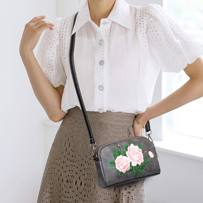 Buddha Stones Peony Pomegranate Flowers Su Embroidery Journey Shopping Purse Shoulder Bag Crossbody Bag - image 30