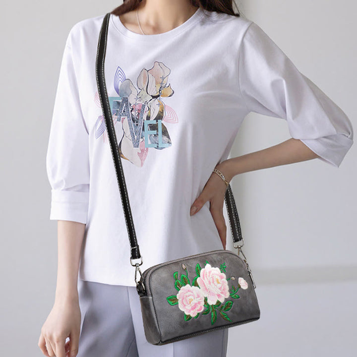 Buddha Stones Peony Pomegranate Flowers Su Embroidery Journey Shopping Purse Shoulder Bag Crossbody Bag - image 29