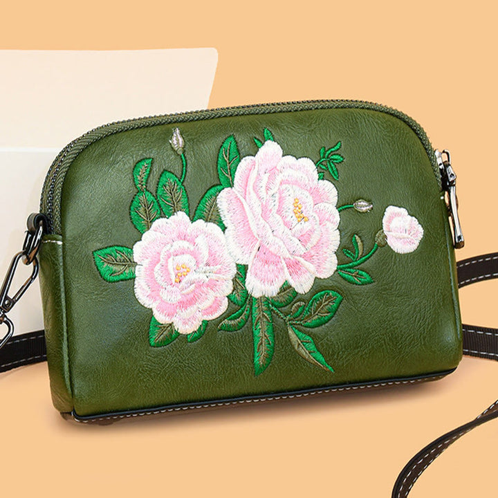 Buddha Stones Peony Pomegranate Flowers Su Embroidery Journey Shopping Purse Shoulder Bag Crossbody Bag - image 18