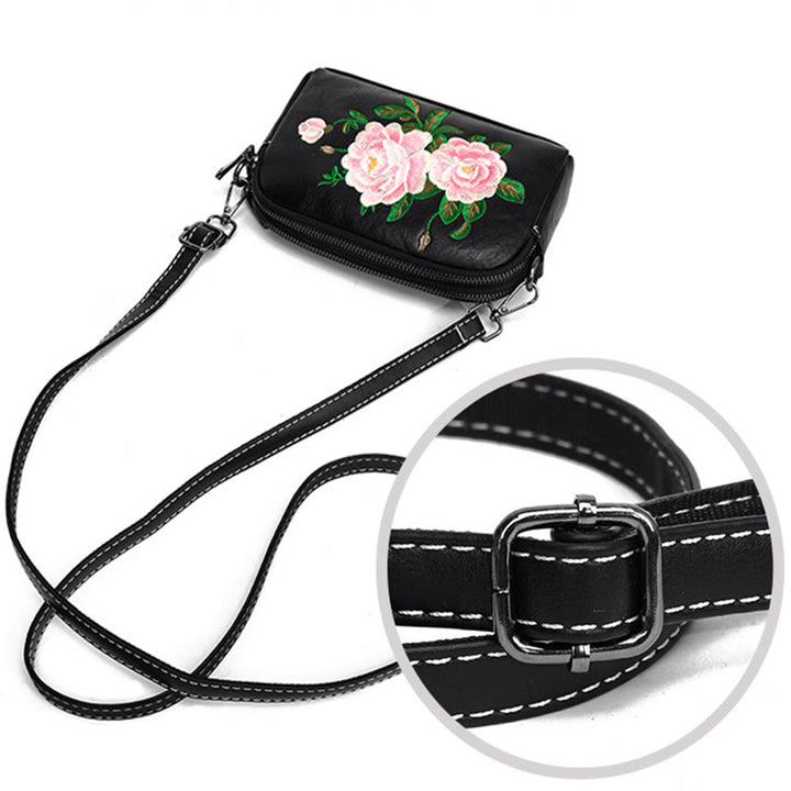 Buddha Stones Peony Pomegranate Flowers Su Embroidery Journey Shopping Purse Shoulder Bag Crossbody Bag - image 8