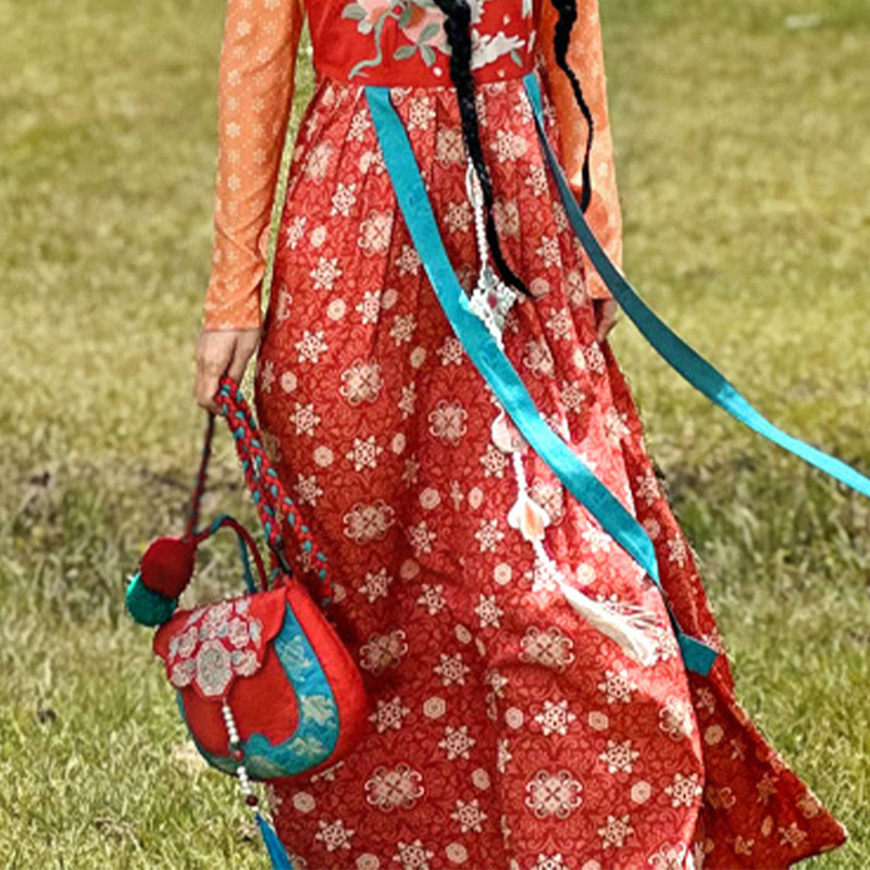 Buddha Stones Ethnic Style Su Embroidery Journey Shopping Shoulder Bag Handbag Crossbody Bag - image 7