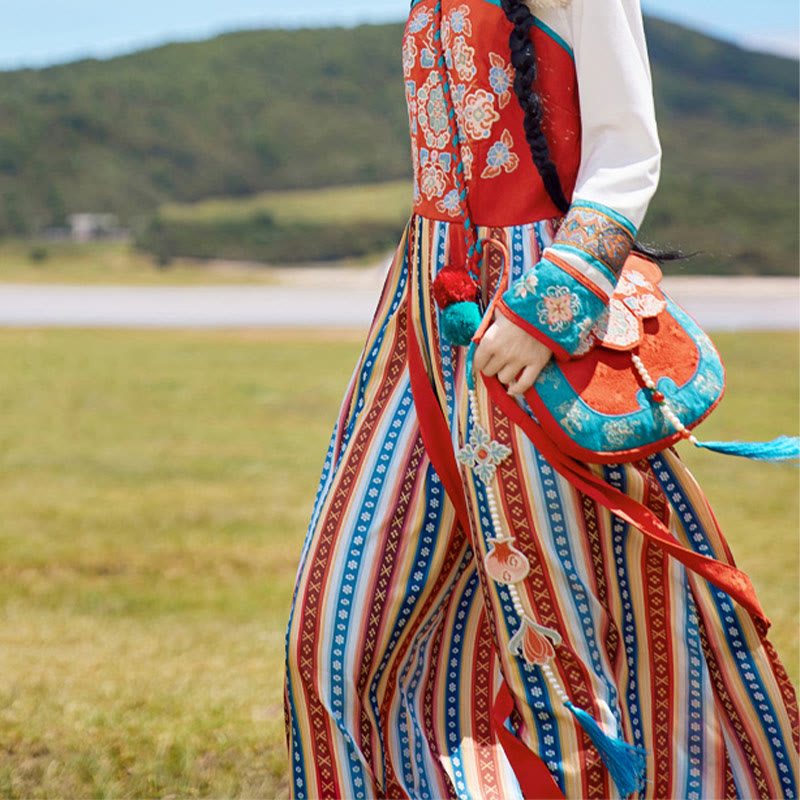 Buddha Stones Ethnic Style Su Embroidery Journey Shopping Shoulder Bag Handbag Crossbody Bag - image 8