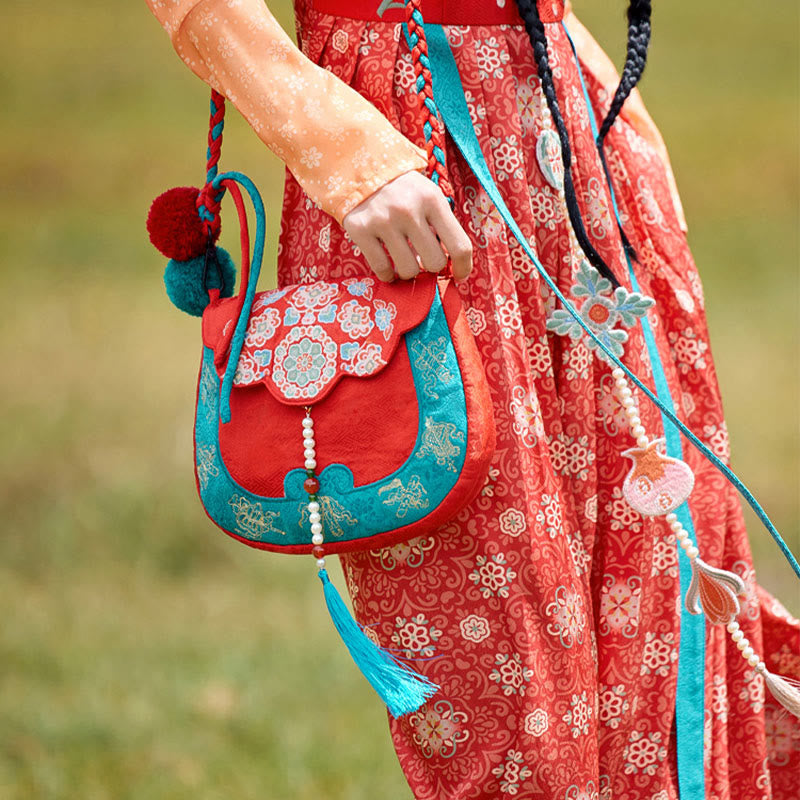 Buddha Stones Ethnic Style Su Embroidery Journey Shopping Shoulder Bag Handbag Crossbody Bag - image 2