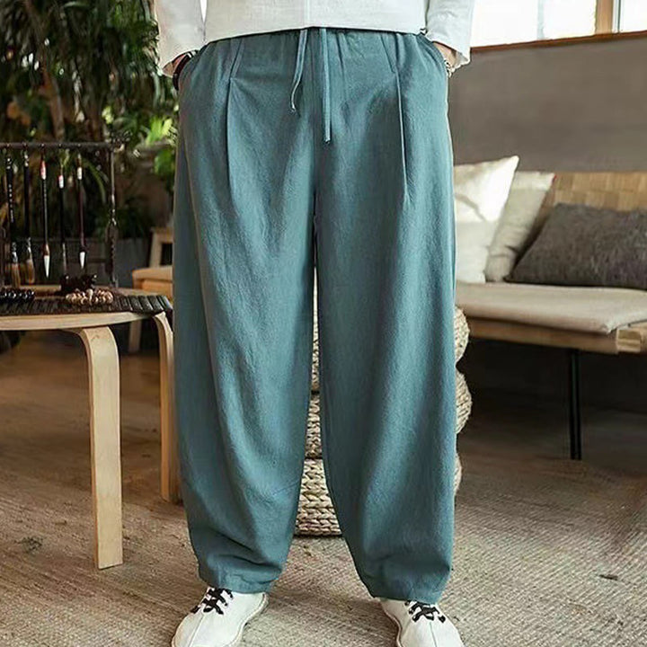 Buddha Stones Casual Simple Drawstring Men's Harem Pants With Pockets - DarkSeaGreen - US/UK/AU44，EU54 (5XL) - image 15