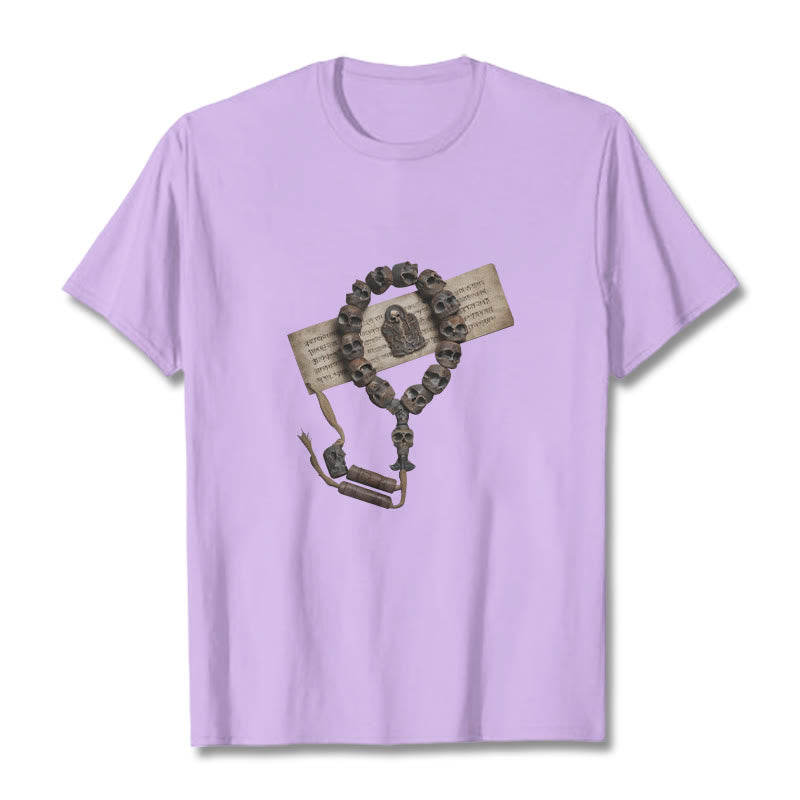 Buddha Stones Tibetan The Lord Of The Corpse Forest Beads Pattern Tee T-shirt - Plum - 2XL - image 17