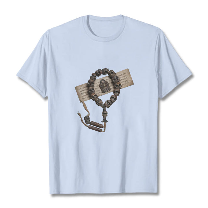 Buddha Stones Tibetan The Lord Of The Corpse Forest Beads Pattern Tee T-shirt - Light Cyan - 2XL - image 12