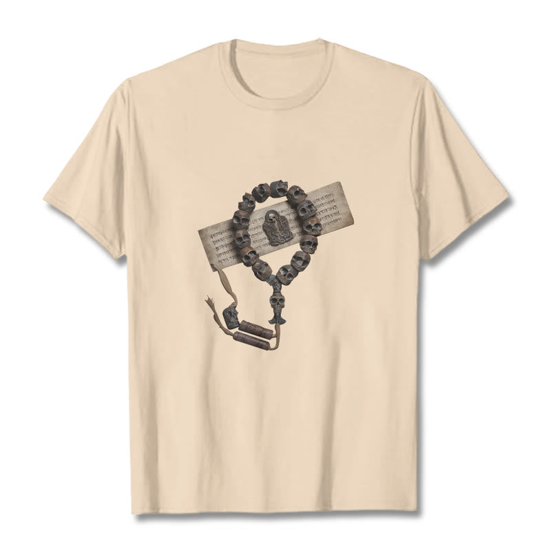 Buddha Stones Tibetan The Lord Of The Corpse Forest Beads Pattern Tee T-shirt - Bisque - 2XL - image 19