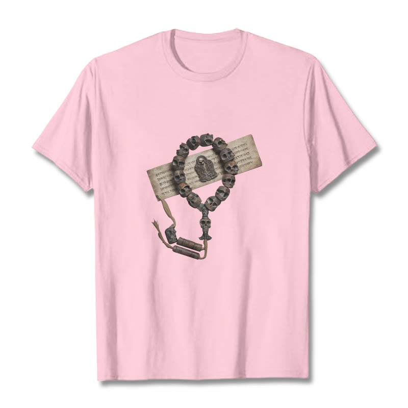 Buddha Stones Tibetan The Lord Of The Corpse Forest Beads Pattern Tee T-shirt - Light Pink - 2XL - image 13
