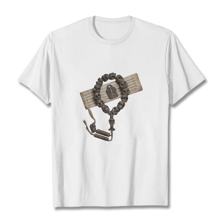 Buddha Stones Tibetan The Lord Of The Corpse Forest Beads Pattern Tee T-shirt - White - 2XL - image 0