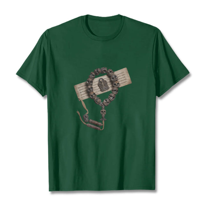 Buddha Stones Tibetan The Lord Of The Corpse Forest Beads Pattern Tee T-shirt - Forest Green - 2XL - image 6