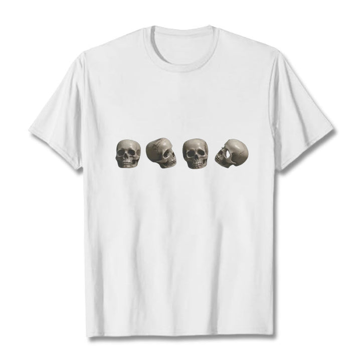 Buddha Stones Tibetan The Lord Of The Corpse Forest Skulls Pattern Tee T-shirt - White - 2XL - image 9