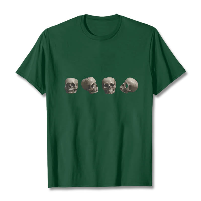 Buddha Stones Tibetan The Lord Of The Corpse Forest Skulls Pattern Tee T-shirt - Forest Green - 2XL - image 7
