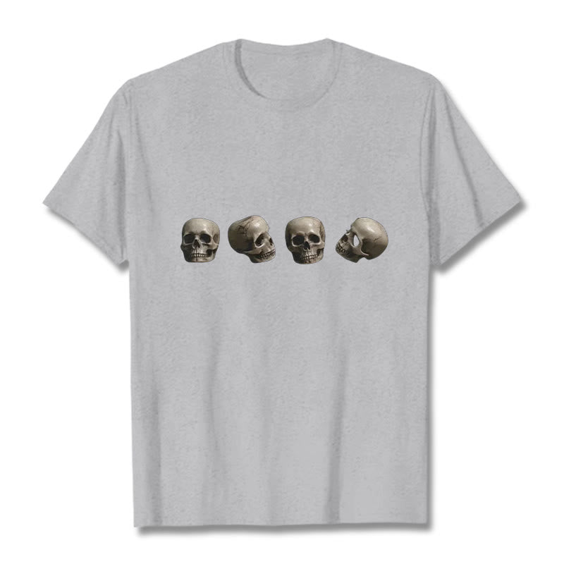 Buddha Stones Tibetan The Lord Of The Corpse Forest Skulls Pattern Tee T-shirt - Light Grey - 2XL - image 21