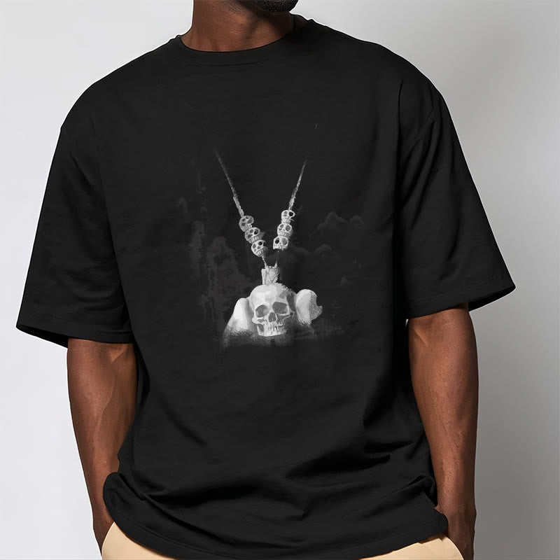 Buddha Stones Tibetan The Lord Of The Corpse Forest Skulls Pendant Clouds Design Tee T-shirt - image 7