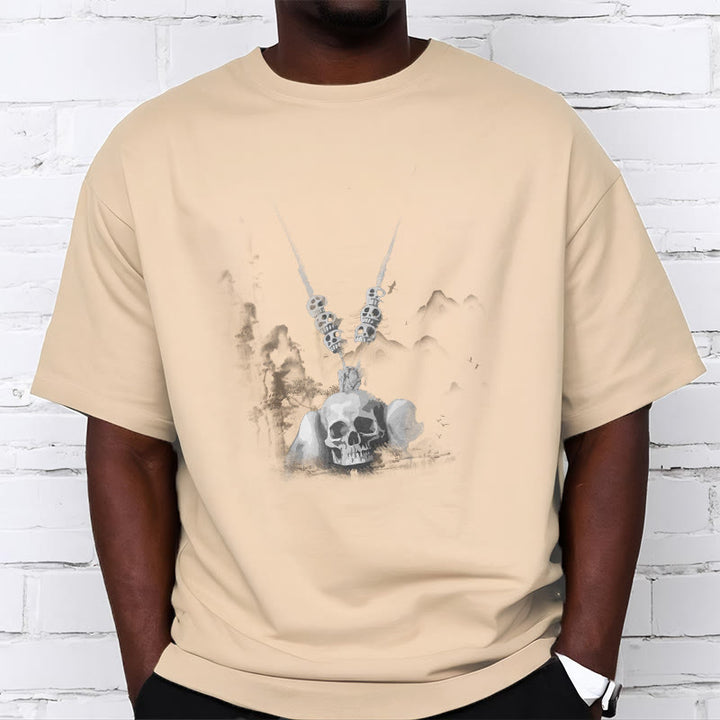 Buddha Stones Tibetan The Lord Of The Corpse Forest Skulls Pendant Clouds Design Tee T-shirt - image 20
