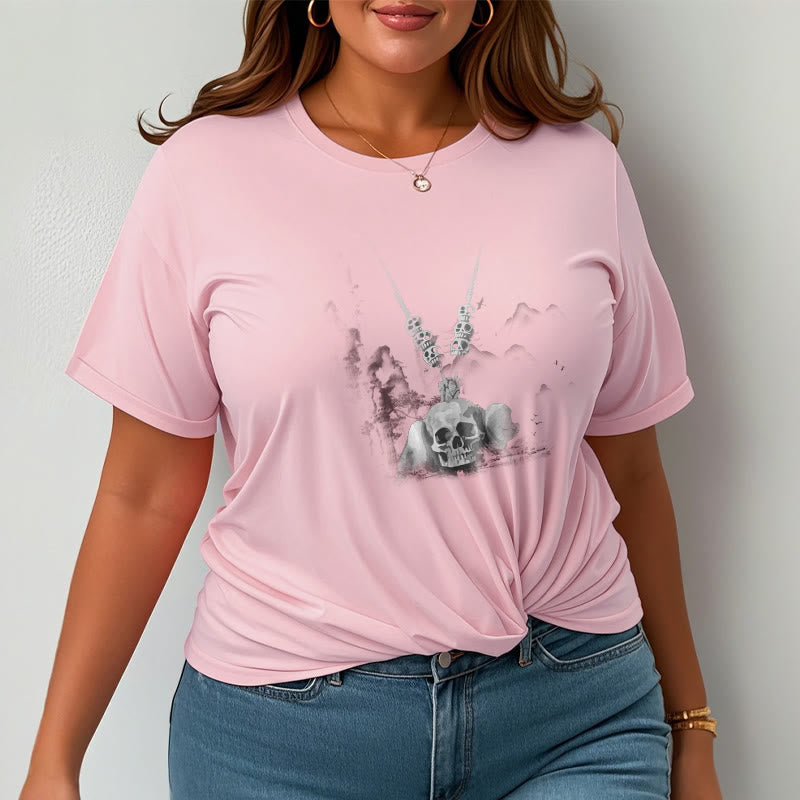 Buddha Stones Tibetan The Lord Of The Corpse Forest Skulls Pendant Clouds Design Tee T-shirt - image 14