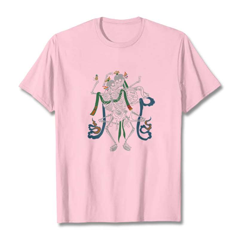 Buddha Stones Tibetan The Lord Of The Corpse Forest Design Tee T-shirt - Light Pink - 2XL - image 13