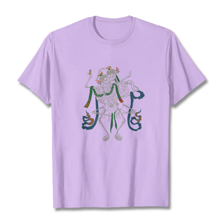 Buddha Stones Tibetan The Lord Of The Corpse Forest Design Tee T-shirt - Plum - 2XL - image 17