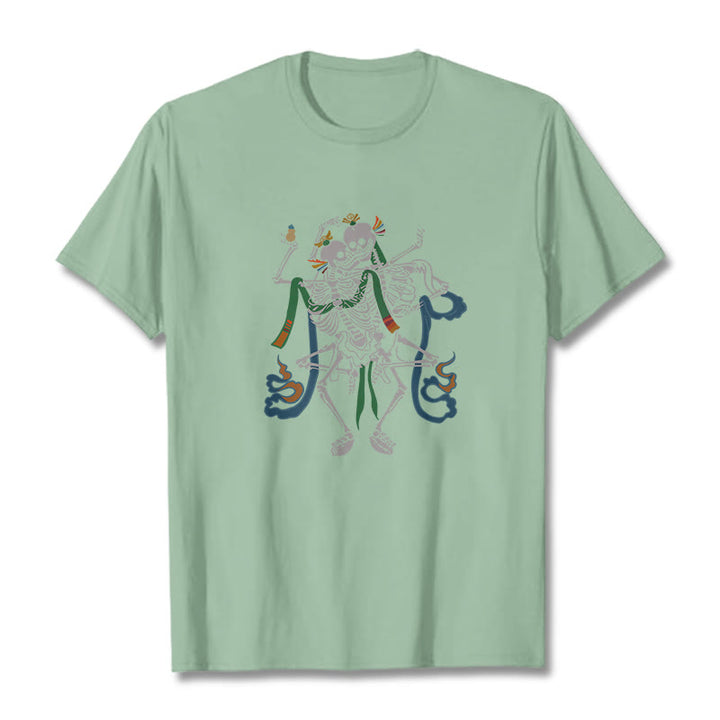 Buddha Stones Tibetan The Lord Of The Corpse Forest Design Tee T-shirt - Pale Green - 2XL - image 15