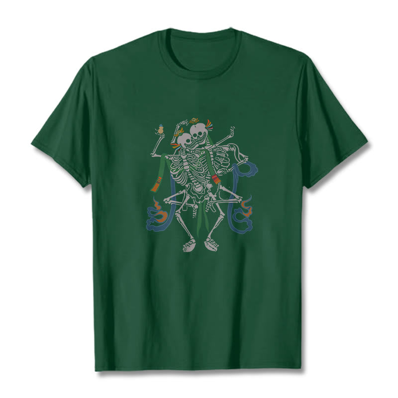 Buddha Stones Tibetan The Lord Of The Corpse Forest Design Tee T-shirt - Forest Green - 2XL - image 10