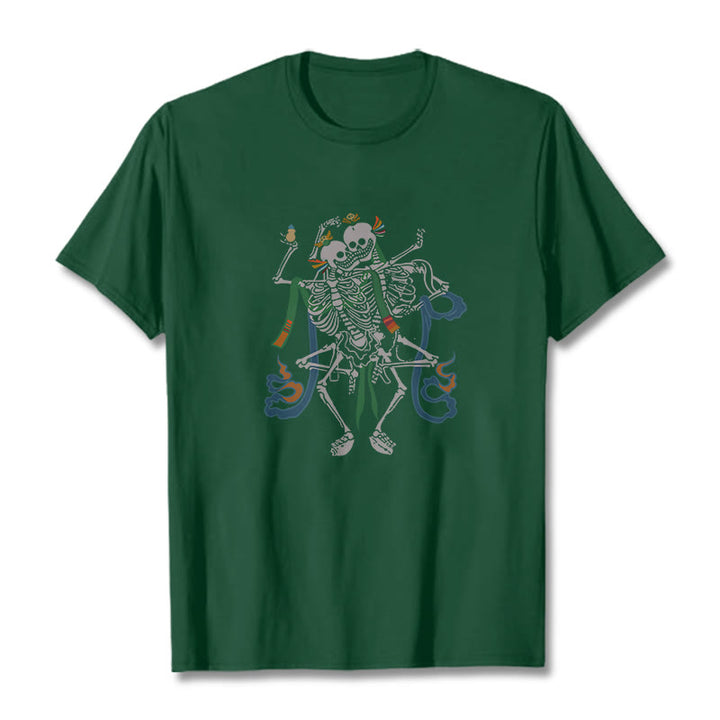 Buddha Stones Tibetan The Lord Of The Corpse Forest Design Tee T-shirt - Forest Green - 2XL - image 10