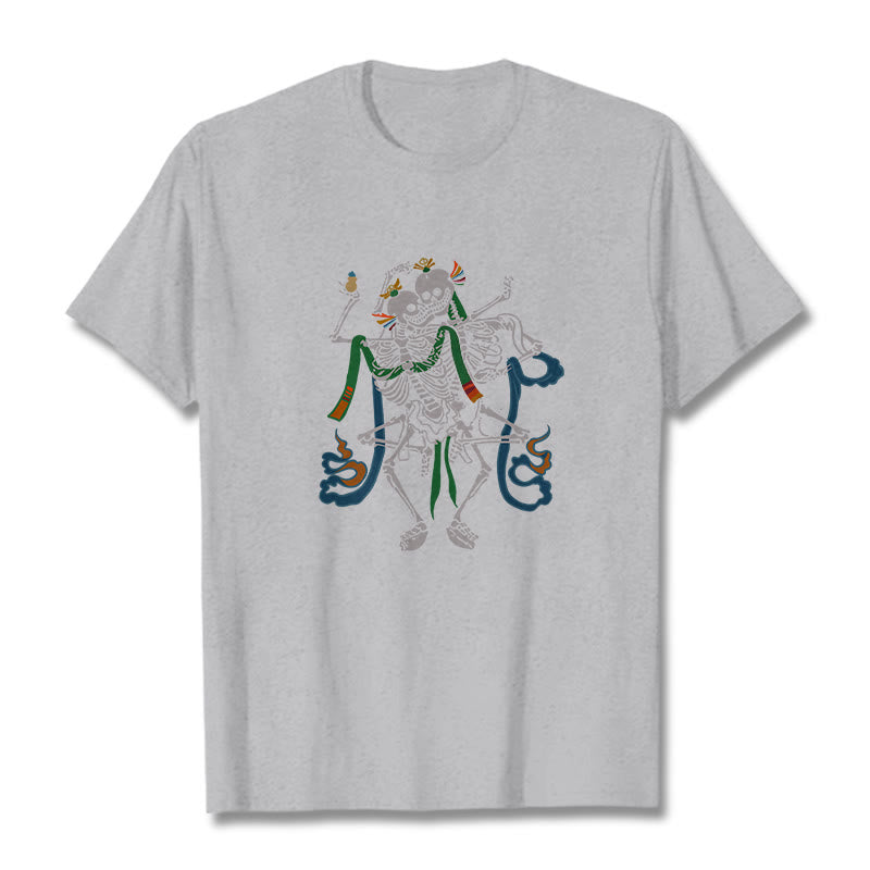 Buddha Stones Tibetan The Lord Of The Corpse Forest Design Tee T-shirt - Light Grey - 2XL - image 21