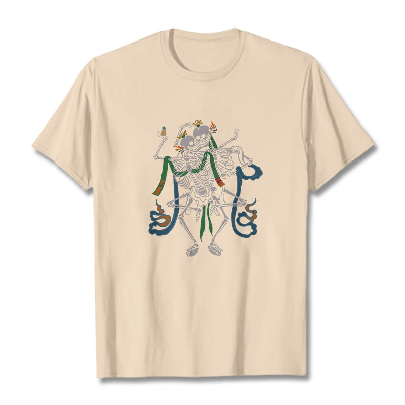 Buddha Stones Tibetan The Lord Of The Corpse Forest Design Tee T-shirt - Bisque - 2XL - image 19