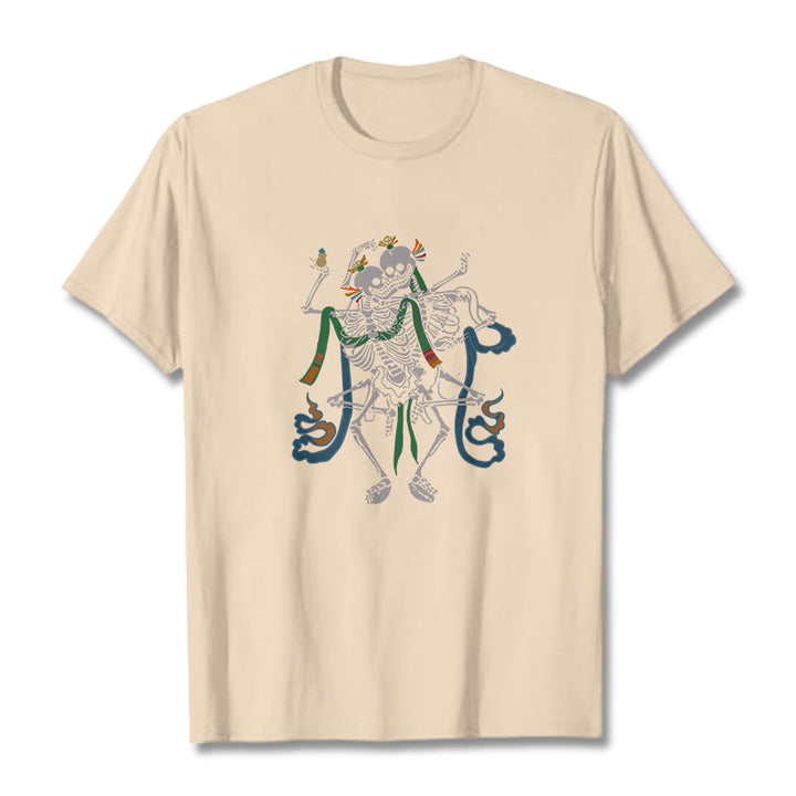 Buddha Stones Tibetan The Lord Of The Corpse Forest Design Tee T-shirt - Bisque - 2XL - image 19