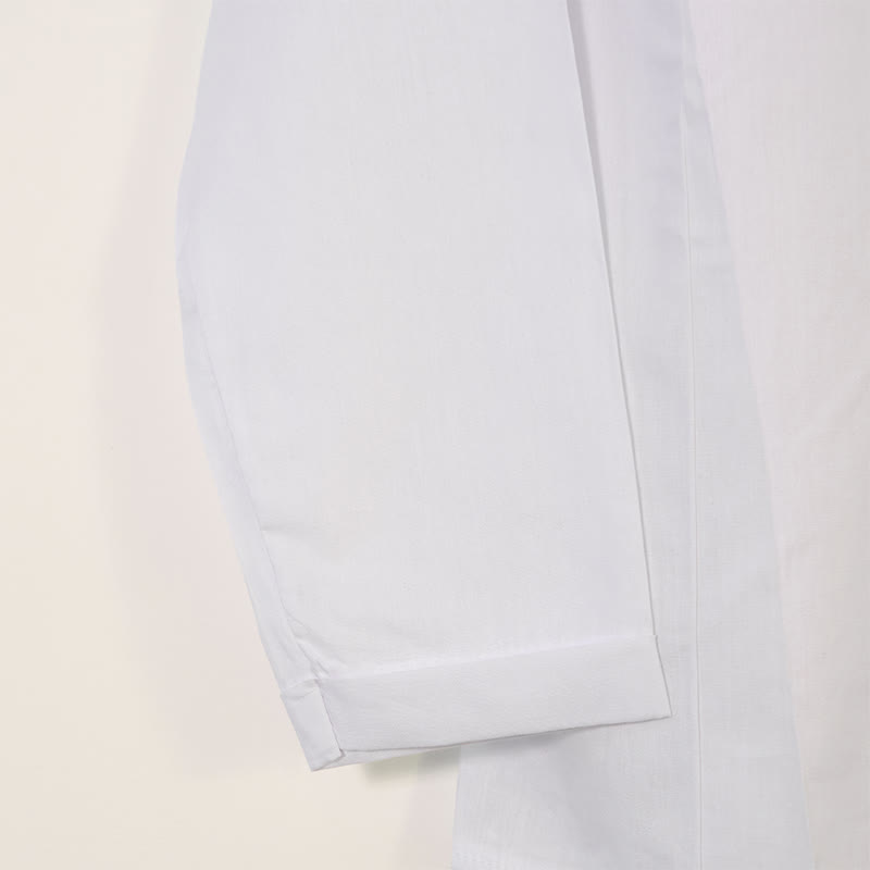 Buddha Stones Casual Dandelion Long Sleeve Round Neck Shirt Cotton Linen Women's Shirts - image 10