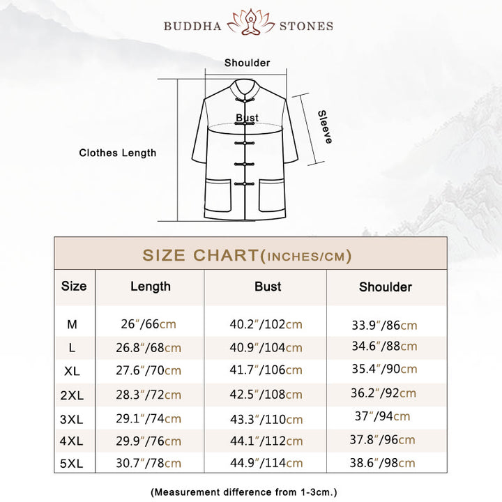 Buddha Stones Frog-Button Chinese Tang Suit Short Sleeve Shirt Linen Men Clothing With Pockets - image 5