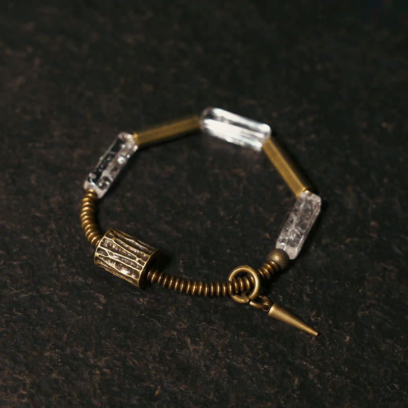 Buddha Stones Copper Square White Crystal Luck Bracelet - image 0