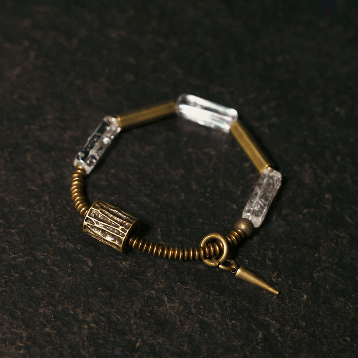 Buddha Stones Copper Square White Crystal Luck Bracelet - image 0