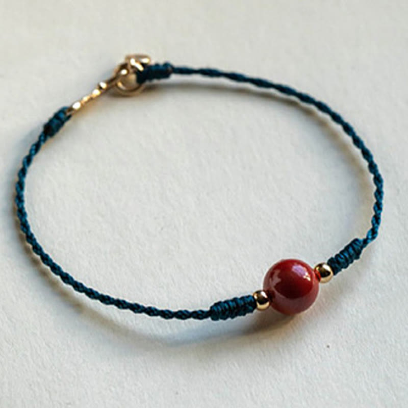 Buddha Stones Handmade String Cinnabar Buckle Blessing Bracelet - image 2