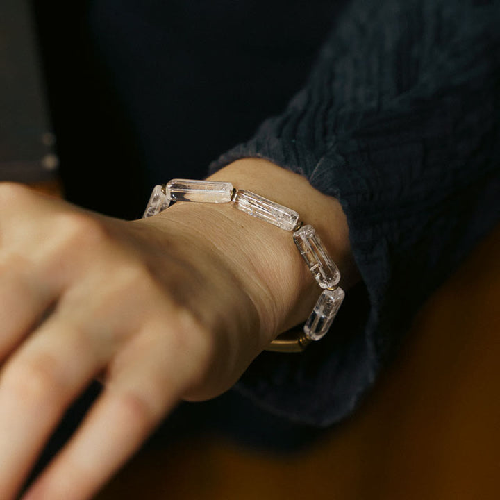 Buddha Stones Square White Crystal Copper Luck Healing Bracelet - image 4