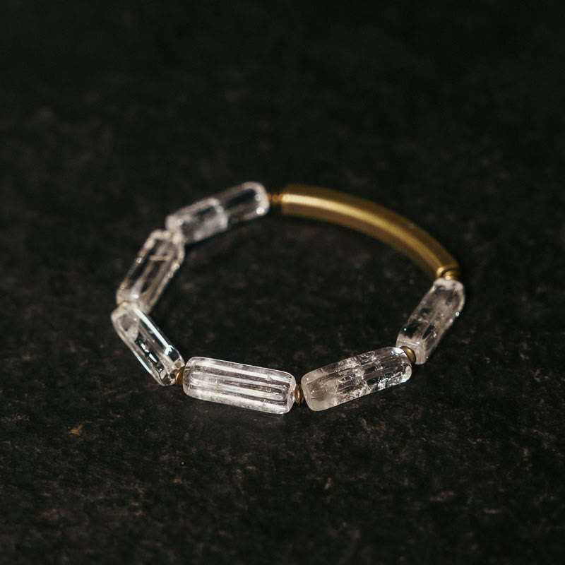 Buddha Stones Square White Crystal Copper Luck Healing Bracelet - Copper White Crystal: (Wrist Circumference 17-17.5cm) - image 1