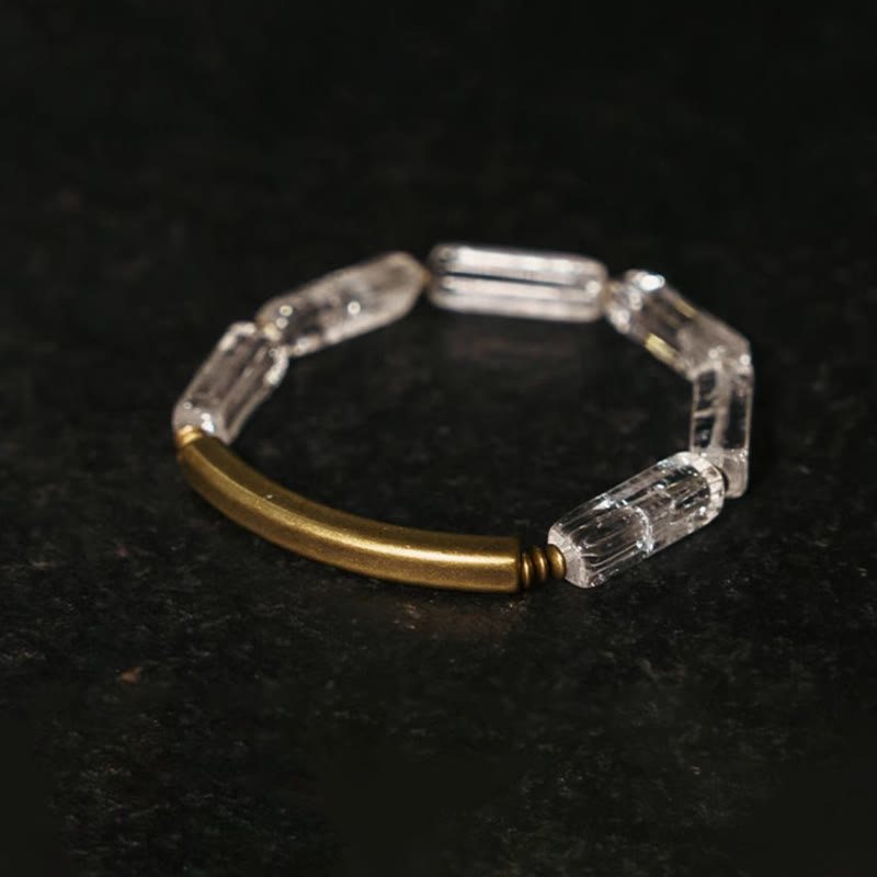 Buddha Stones Square White Crystal Copper Luck Healing Bracelet - image 2