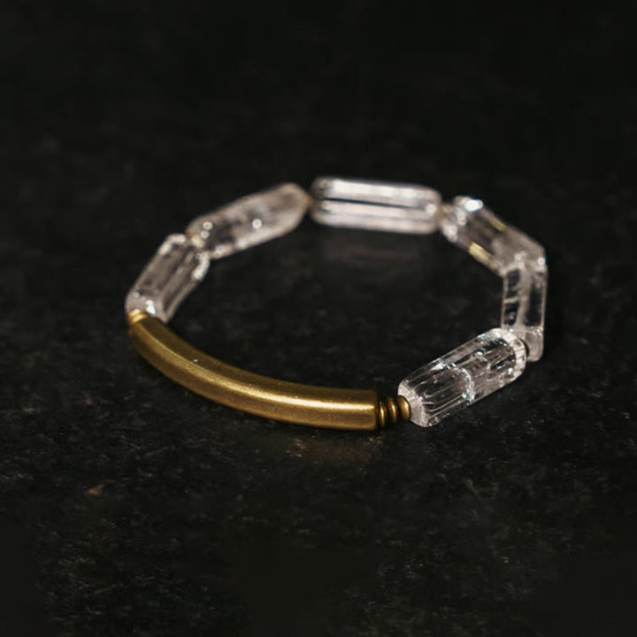 Buddha Stones Square White Crystal Copper Luck Healing Bracelet - image 2